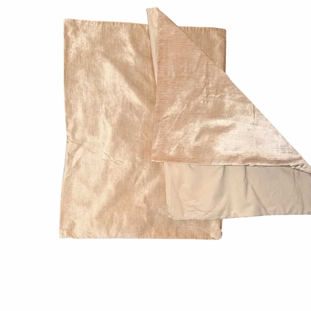 West Elm 2 Velvet Champagne/Gold Tone Pillow Sham Covers